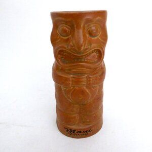 NEW VINTAGE MAUI HAWAII MAORI MOAI TOTEM CERAMIC TIKI MUG